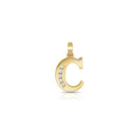 C Buzlu İlkin Məktub Kolye (14K) əsas - Popular Jewelry - Nyu-York