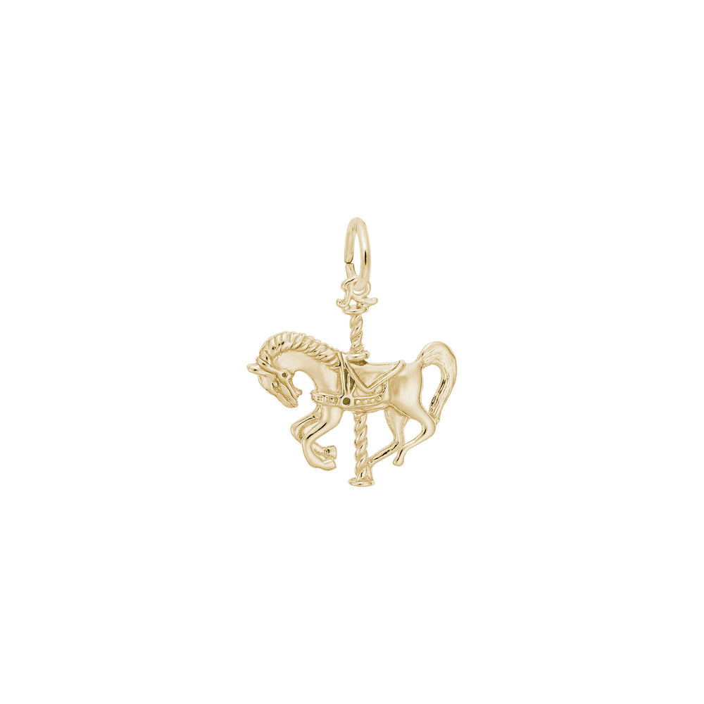 Carousel Horse Charm yellow (14K) main - Popular Jewelry - New York