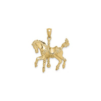 Carousel Horse with Tail Up Pendant (14K) front - Popular Jewelry - New York