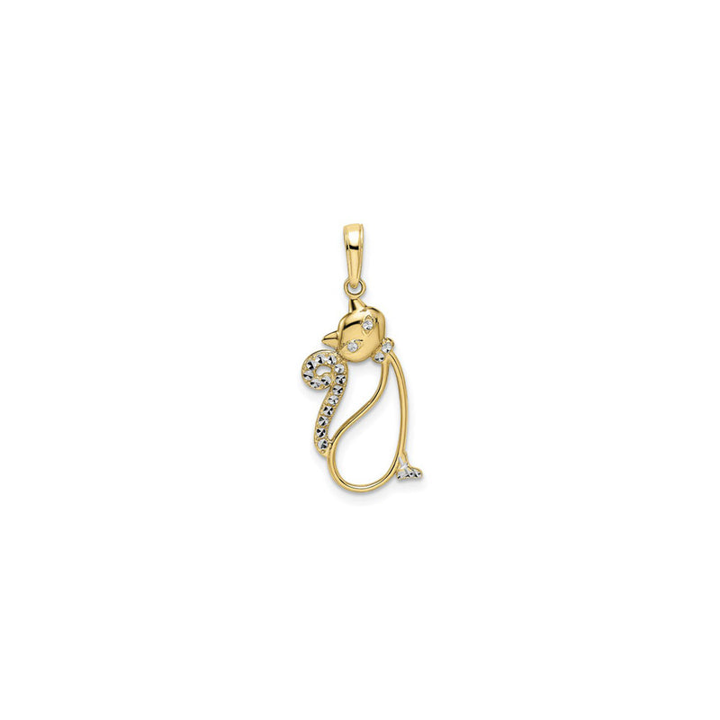 Cat Cut-Out Two-Toned Pendant (14K) front - Popular Jewelry - New York