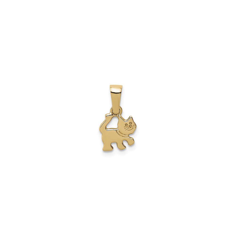 Cat Doodle Pendant (14K) front - Popular Jewelry - New York