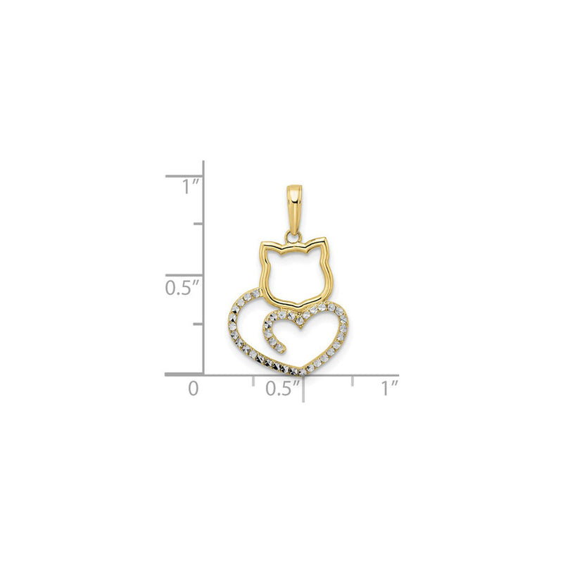 Cat and Heart Cut-Out Pendant (14K) scale - Popular Jewelry - New York