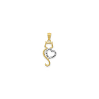 Cat and Heart Silhouette Pendant (14K) front - Popular Jewelry - New York