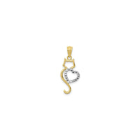 Cat and Heart Silhouette Pendant (14K) front - Popular Jewelry - Nouyòk