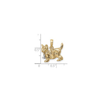 Cat with Dangling Bell 3D Pendant (14K) scale - Popular Jewelry - New York