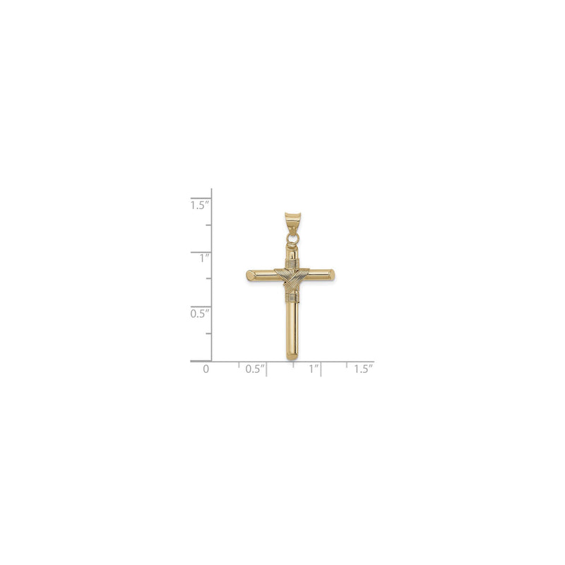 14k Real Yellow Gold Cross Pendant - Religious Charm Jewelry In 2 Sizes, High Polish Finish