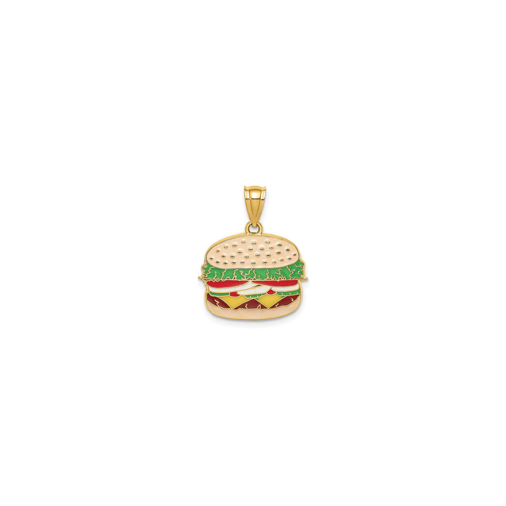 Cheeseburger Enamel Pendant (14K) main - Popular Jewelry - New York