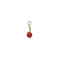 Cherry Duo Fruit 3D Enameled Pendant (14K) side - Popular Jewelry - New York