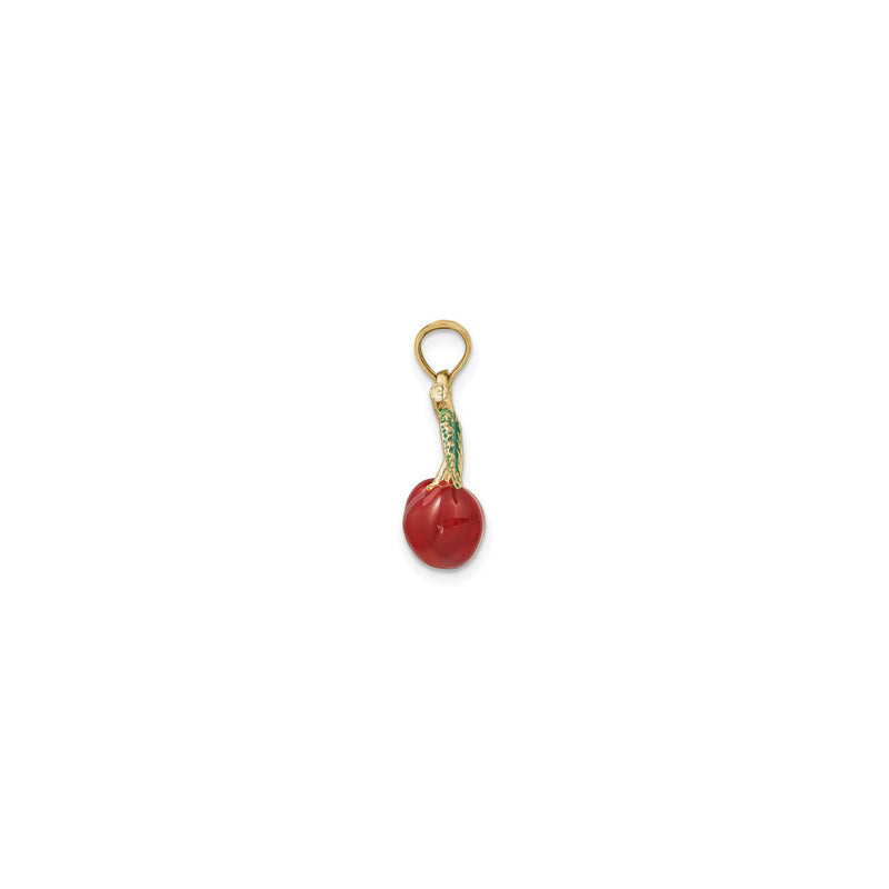 Cherry Duo Fruit 3D Enameled Pendant (14K) side - Popular Jewelry - New York