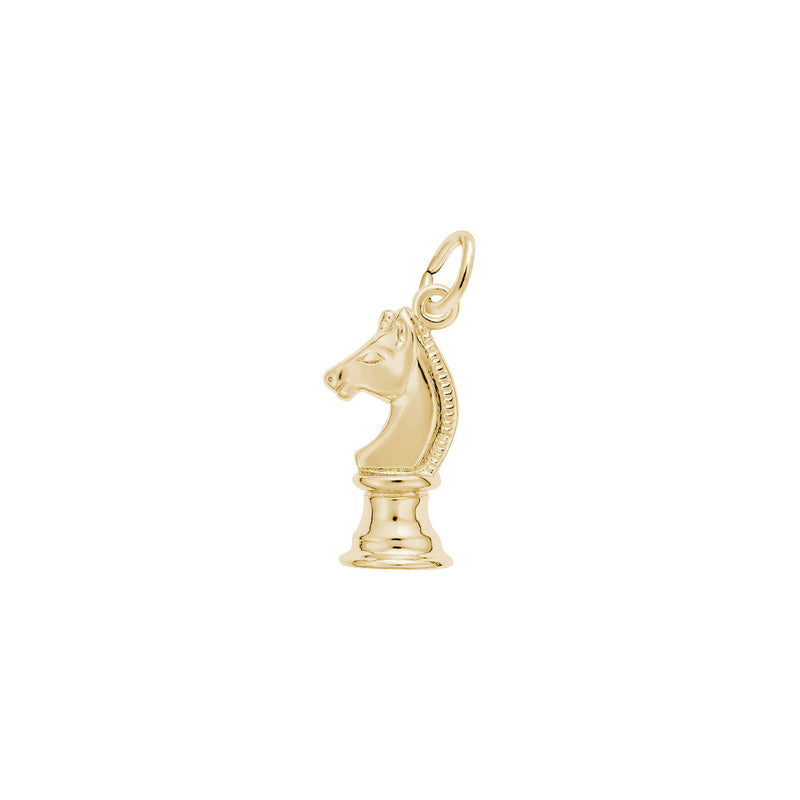 Chess Knight Charm yellow (14K) main - Popular Jewelry - New York