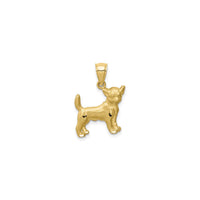 Chihuahua Dog Diamond Cut Pendant (14K) front - Popular Jewelry - New York
