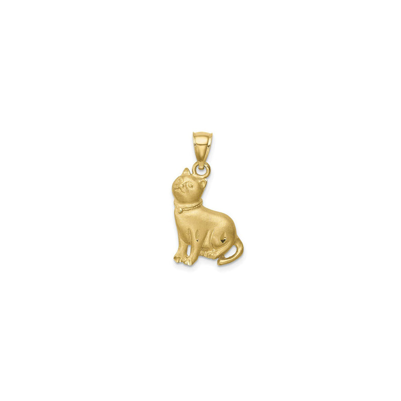 Chubby Cat Pendant (14K) front - Popular Jewelry - New York