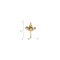 Citrine Claddagh Cross Pendant (14K) scale - Popular Jewelry - New York
