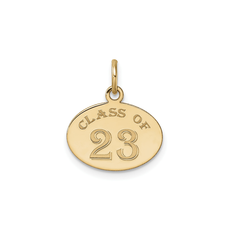 Class of 2023 Oval Medal Pendant (14K) front - Popular Jewelry - New York