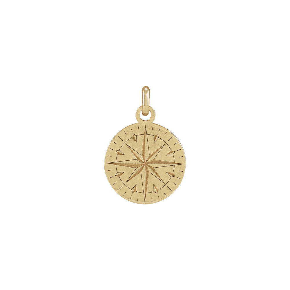 Classic Compass Pendant (14K) front - Popular Jewelry - New York