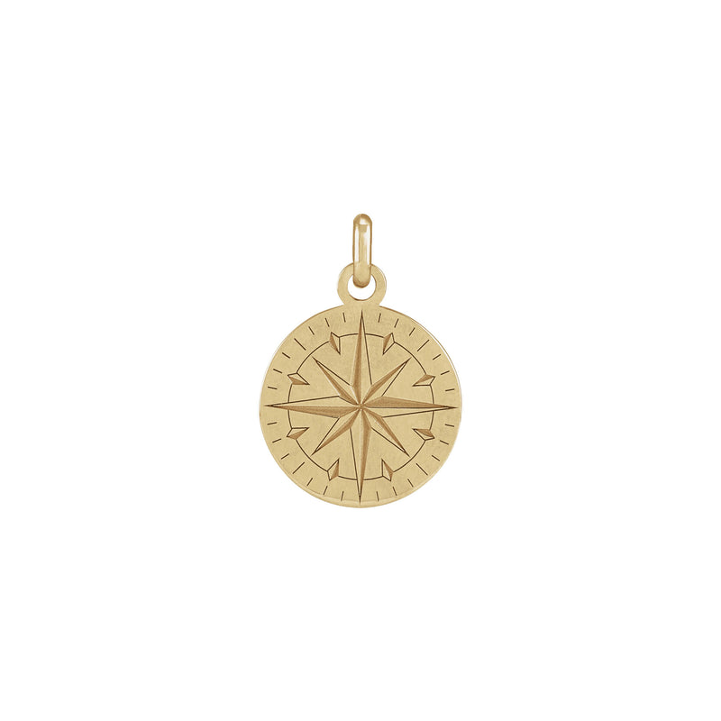Classic Compass Pendant (14K) front - Popular Jewelry - New York