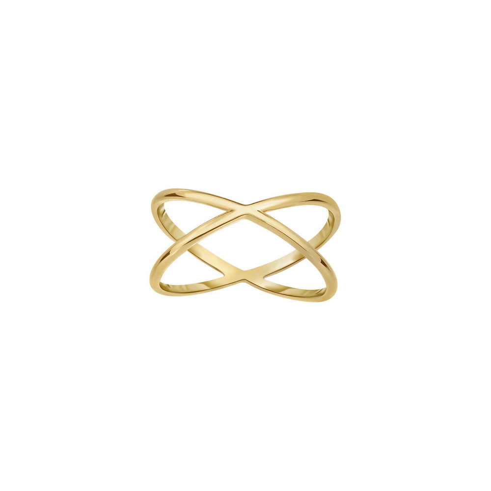 Classy Crisscross Ring (14K) main - Popular Jewelry - New York