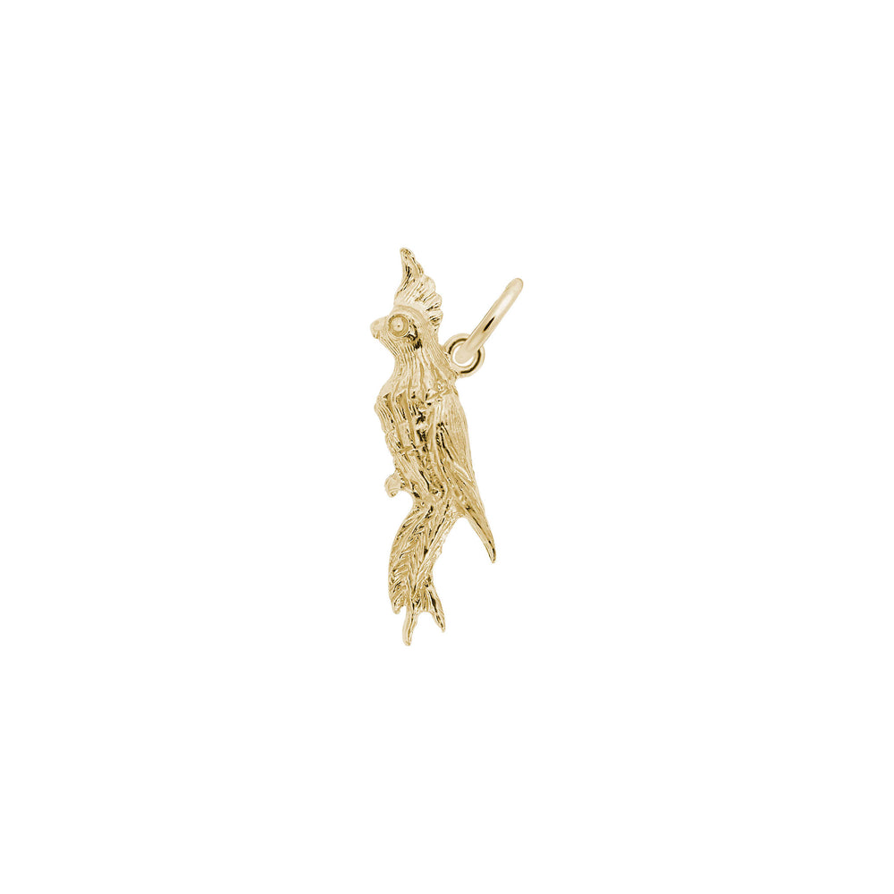 Cockatoo Bird Charm yellow (14K) main - Popular Jewelry - New York