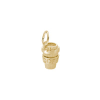 Coffee Cup Charm yellow (14K) front - Popular Jewelry - New York