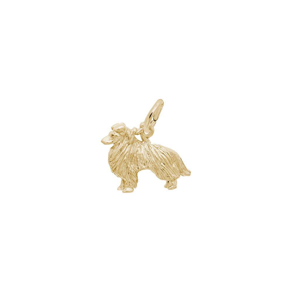 Collie Dog Charm yellow (14K) main - Popular Jewelry - New York