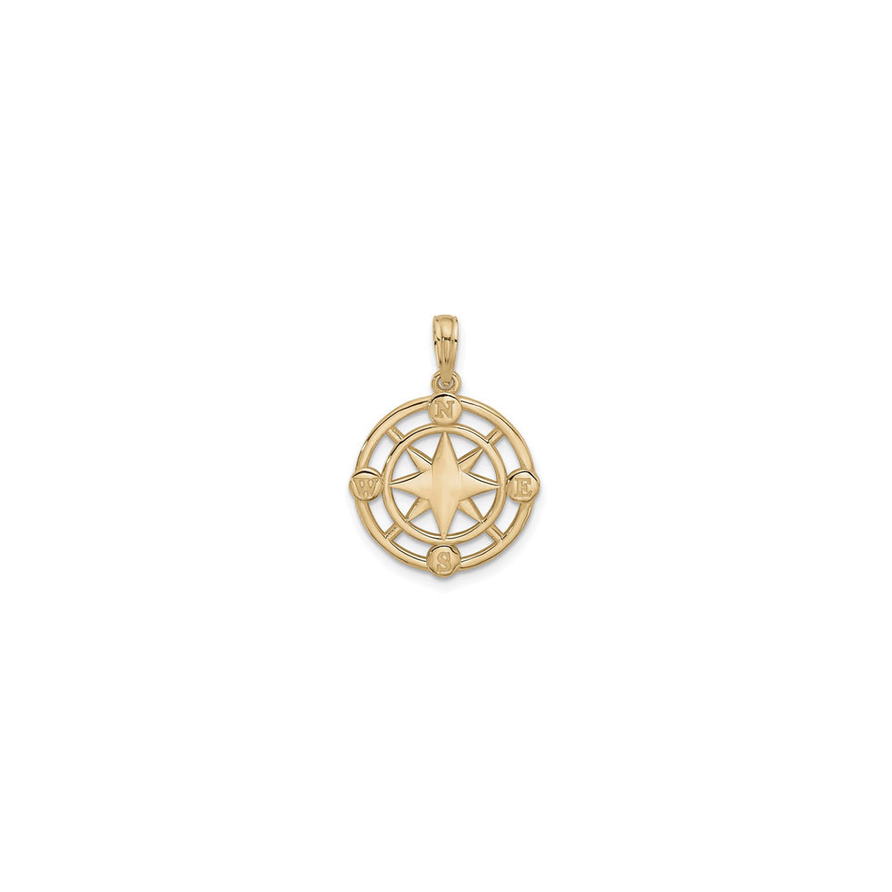 Compass Outline Pendant (14K) front - Popular Jewelry - New York