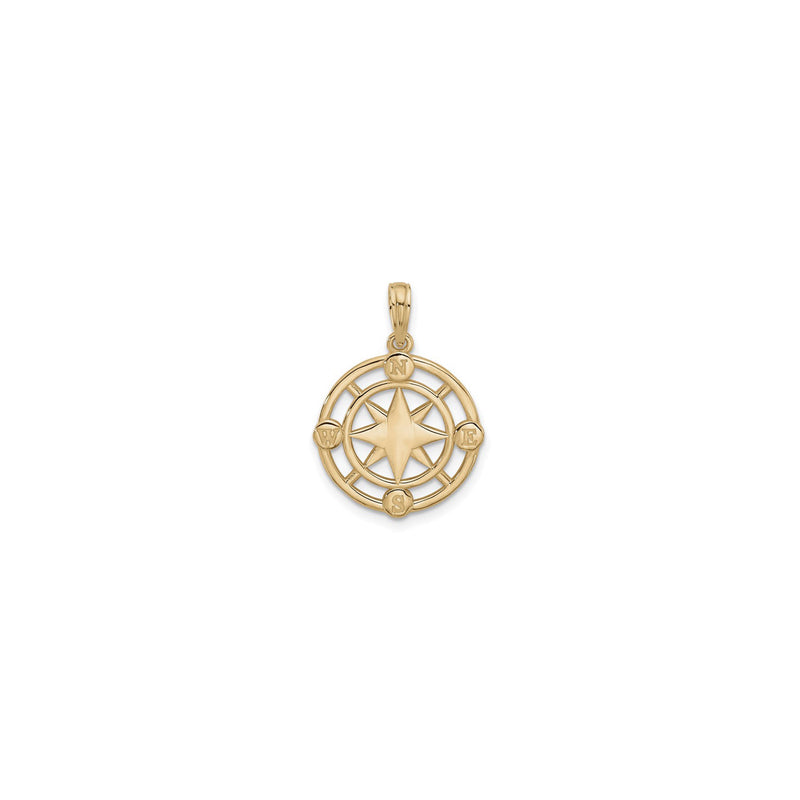 Compass Outline Pendant (14K) front - Popular Jewelry - New York