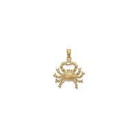 Crab Textured Pendant (14K) front - Popular Jewelry - New York