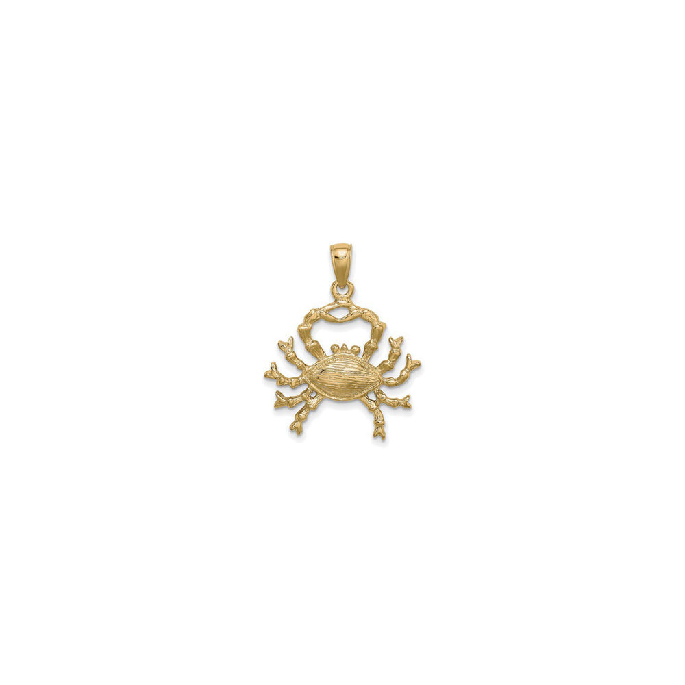 Crab Textured Pendant (14K) front - Popular Jewelry - New York