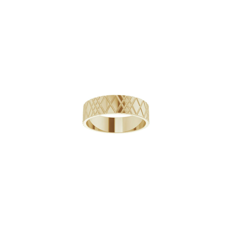 Criss Cross Patterned Ring (14K) front - Popular Jewelry - New York