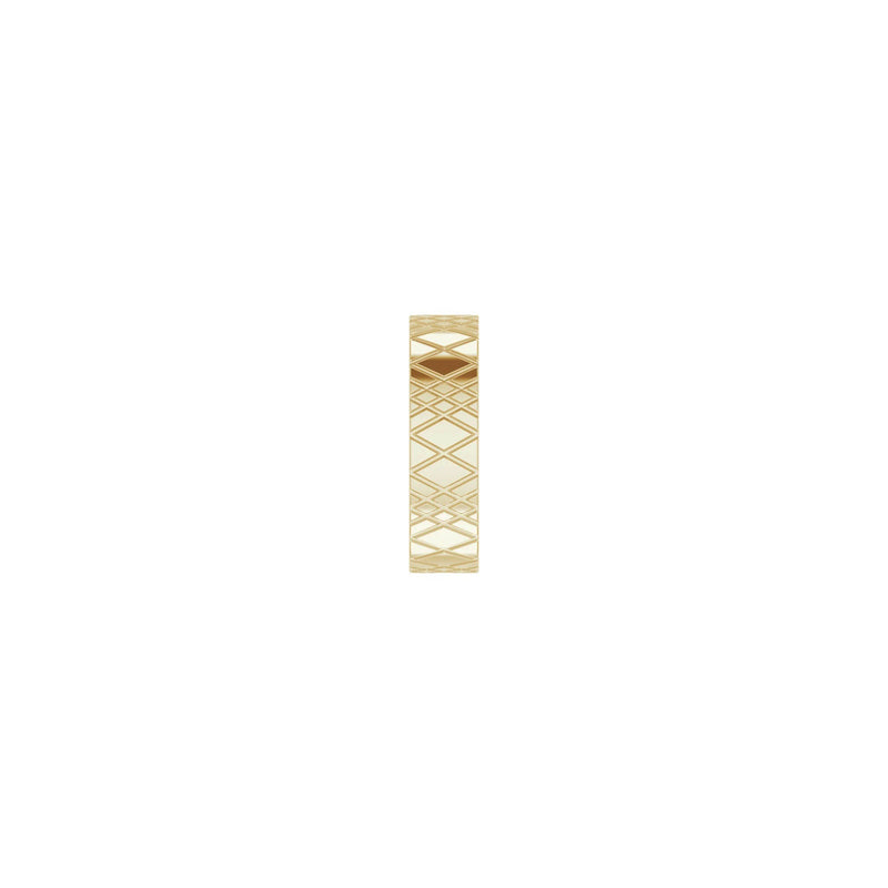 Criss Cross Patterned Ring (14K) side - Popular Jewelry - New York
