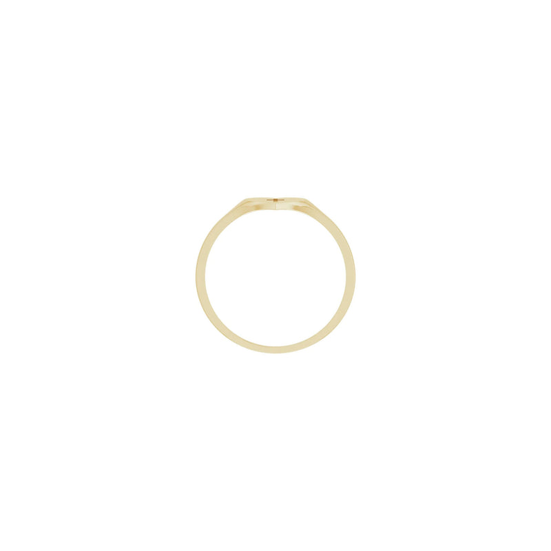 Cross Stamped Signet Pinky Ring (14K) setting - Popular Jewelry - New York
