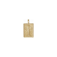 Crucifix Square Pendant (14K) front - Popular Jewelry - New York
