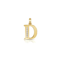 D Icy Initial Letter Pendant (14K) prinċipali - Popular Jewelry - New York