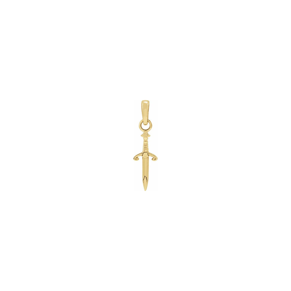 Dagger Pendant yellow (14K) front - Popular Jewelry - New York