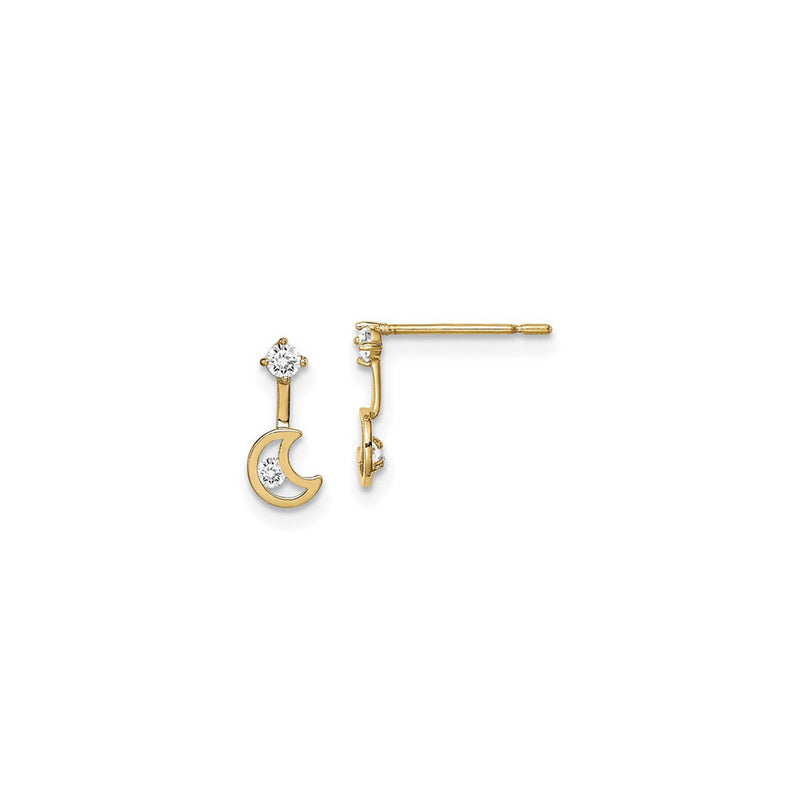 Dangling Moon Cubic Zirconia Earrings (14K) main - Popular Jewelry - New York