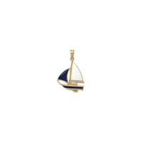 Deep Blue Sailboat Pendant (14K) front - Popular Jewelry - New York