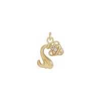 Diamond Aquarius Zodiac Pendant (14K) front - Popular Jewelry - ניו יארק