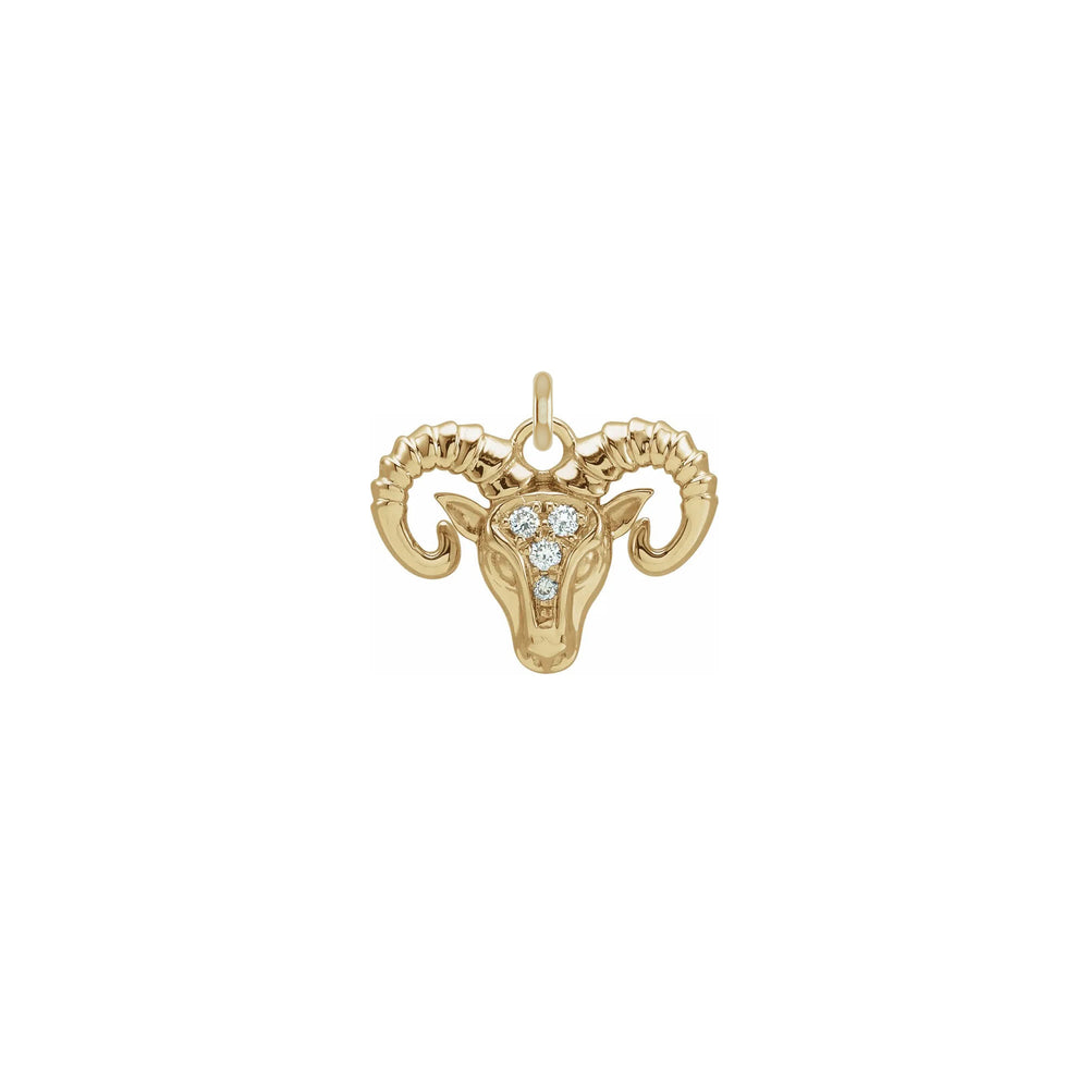 Diamond Aries Zodiac Pendant (14K) front - Popular Jewelry - New York