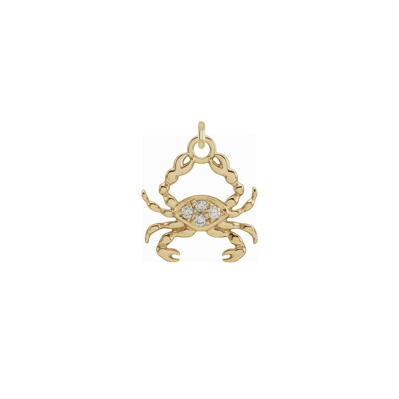 Diamond Cancer Zodiac Pendant (14K) front  - Popular Jewelry - New York