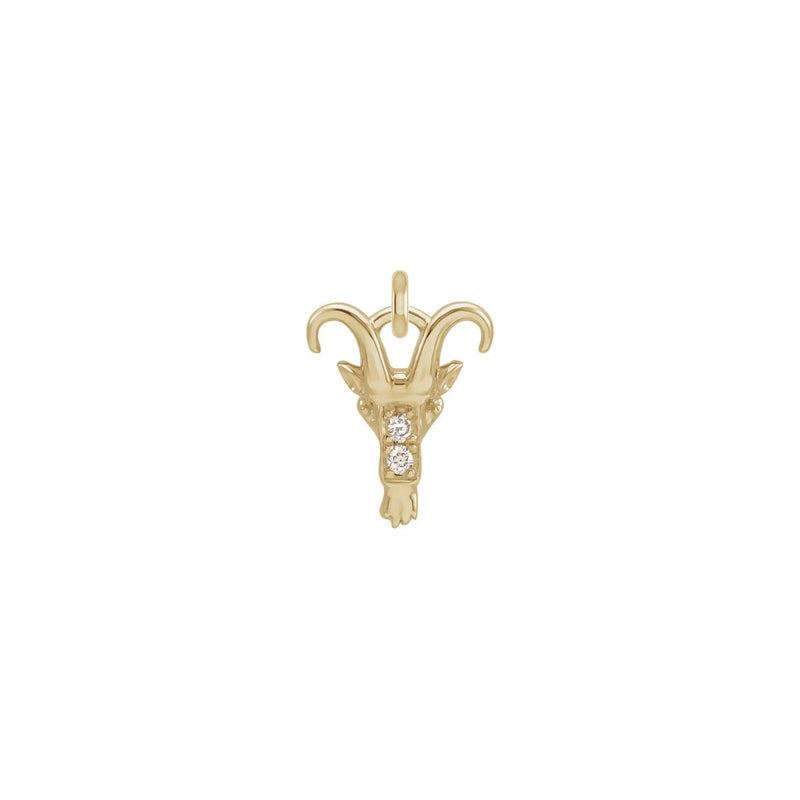 Diamond Capricorn Zodiac Pendant (14K) front - Popular Jewelry - New York