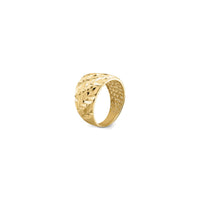 Diamond-Cut Oblique Stripes Domed Ring (14K) diagonal - Popular Jewelry - New York