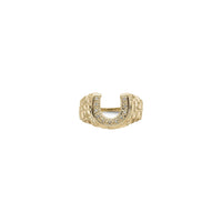 镶钻马蹄形金块戒指 (14K) 正面 - Popular Jewelry  - 纽约