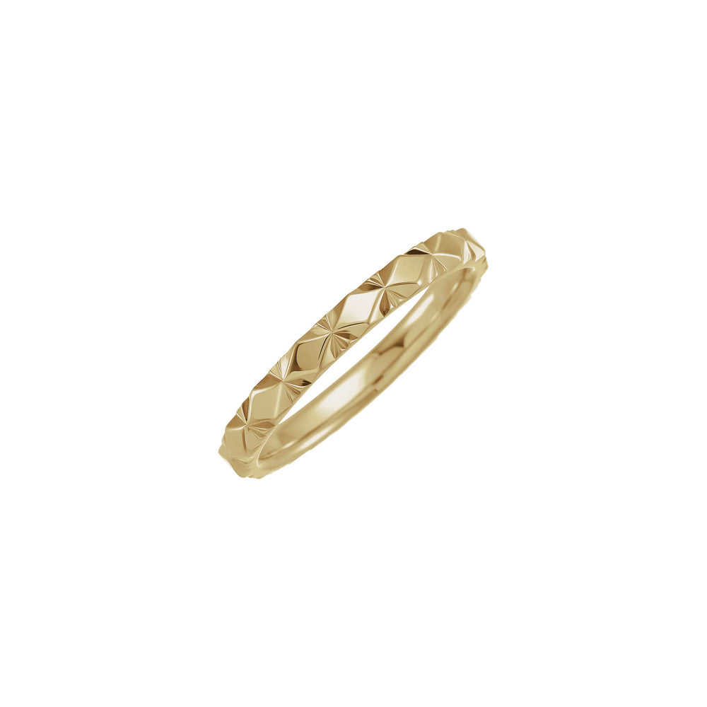 Diamond Faceted Pattern Ring (14K) main - Popular Jewelry - New York
