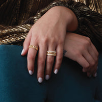 Brilyant Faceted Naxışlı Üzük (14K) önizləmə - Popular Jewelry - Nyu-York