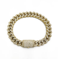 Diamond Iced Square Link Miami Cuban Bracelet (14K) prinċipali - Popular Jewelry - New York