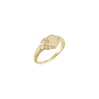 Diamond Incrusted Heart Signet Ring (14K) main - Popular Jewelry - Niu Yoki