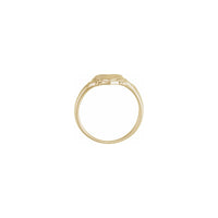 Diamond Incrusted Heart Signet Ring (14K) setting - Popular Jewelry - New York