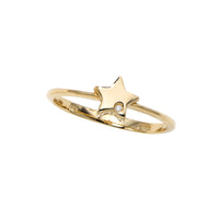 Diamond Incrusted Star Stackable Oruka (14K) akọkọ - Popular Jewelry - Niu Yoki