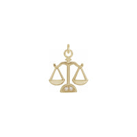 Diamond Libra Zodiac Pendant (14K) front - Popular Jewelry - New York