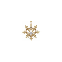 钻石圣母悲伤心形吊坠 (14K) 正面 - Popular Jewelry  - 纽约